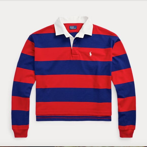 BRAND NEW Polo Ralph Lauren Striped Blue and Red Rugby Shirt - Picture 11 of 11